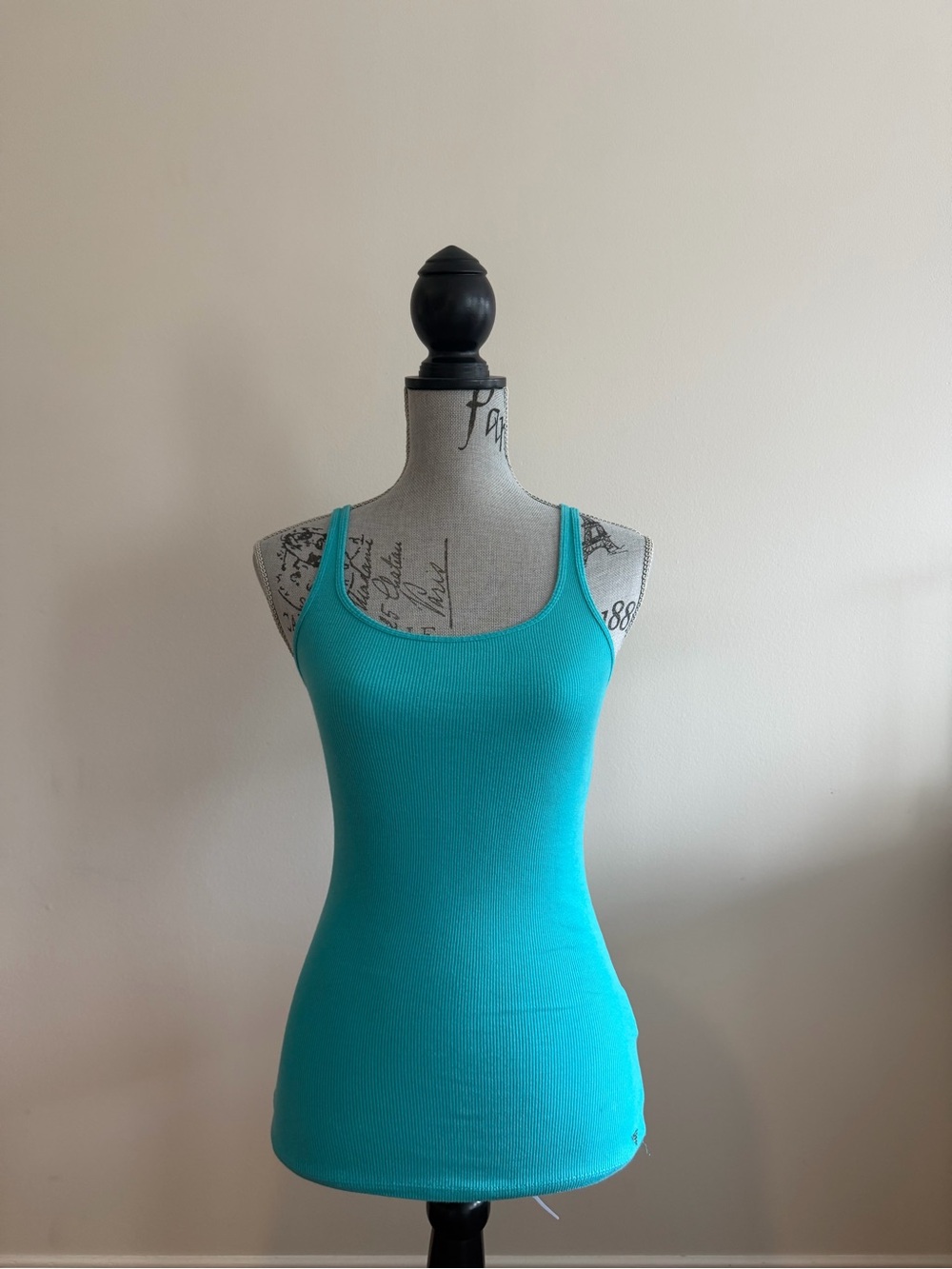 Vintage Y2K Guess Turquoise Ribbed Tank Top XS